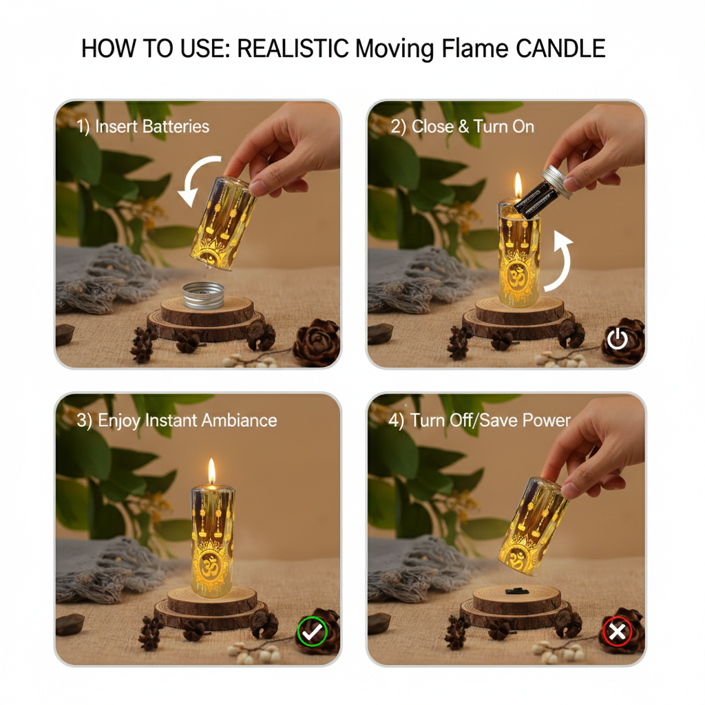 Realistic Moving Flame LED Light