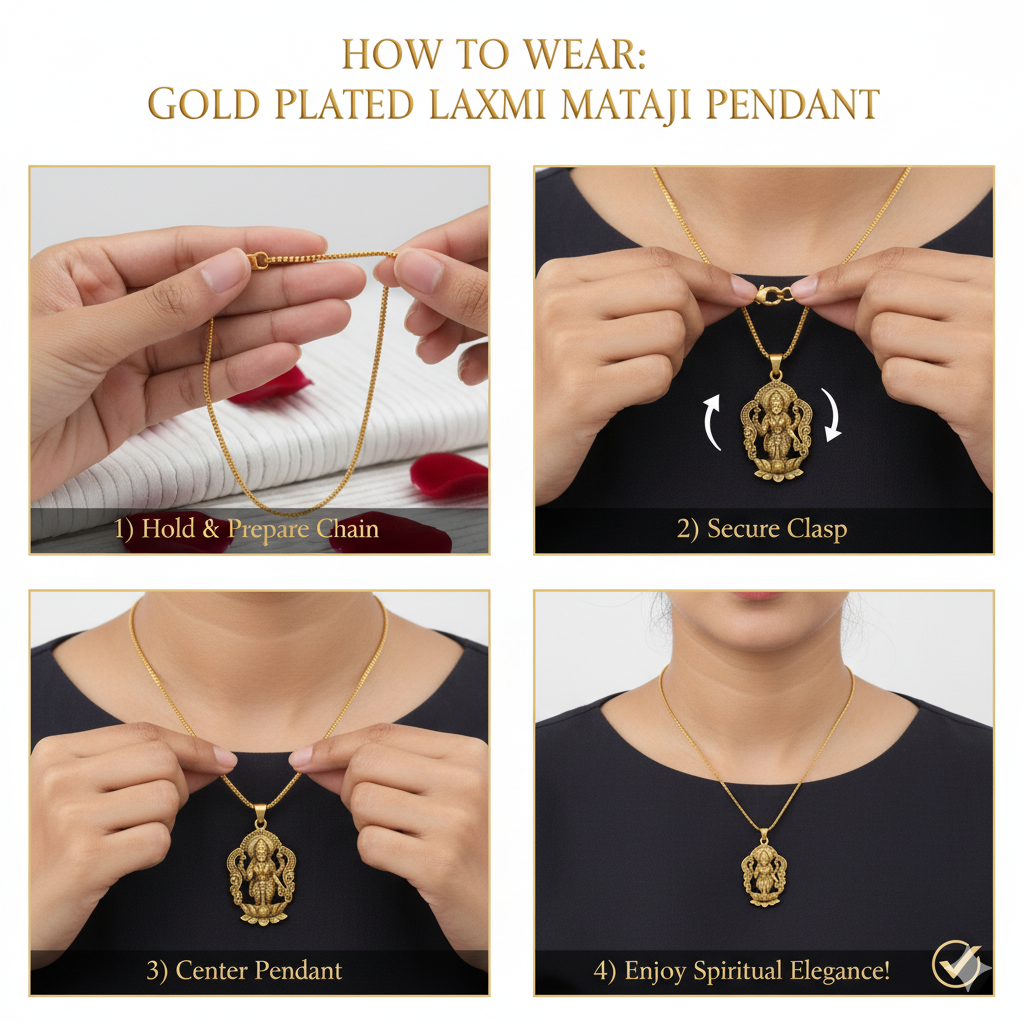 Gold Plated Laxmi Mataji Pendant with Chain
