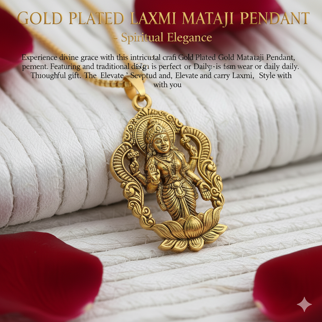 Gold Plated Laxmi Mataji Pendant with Chain