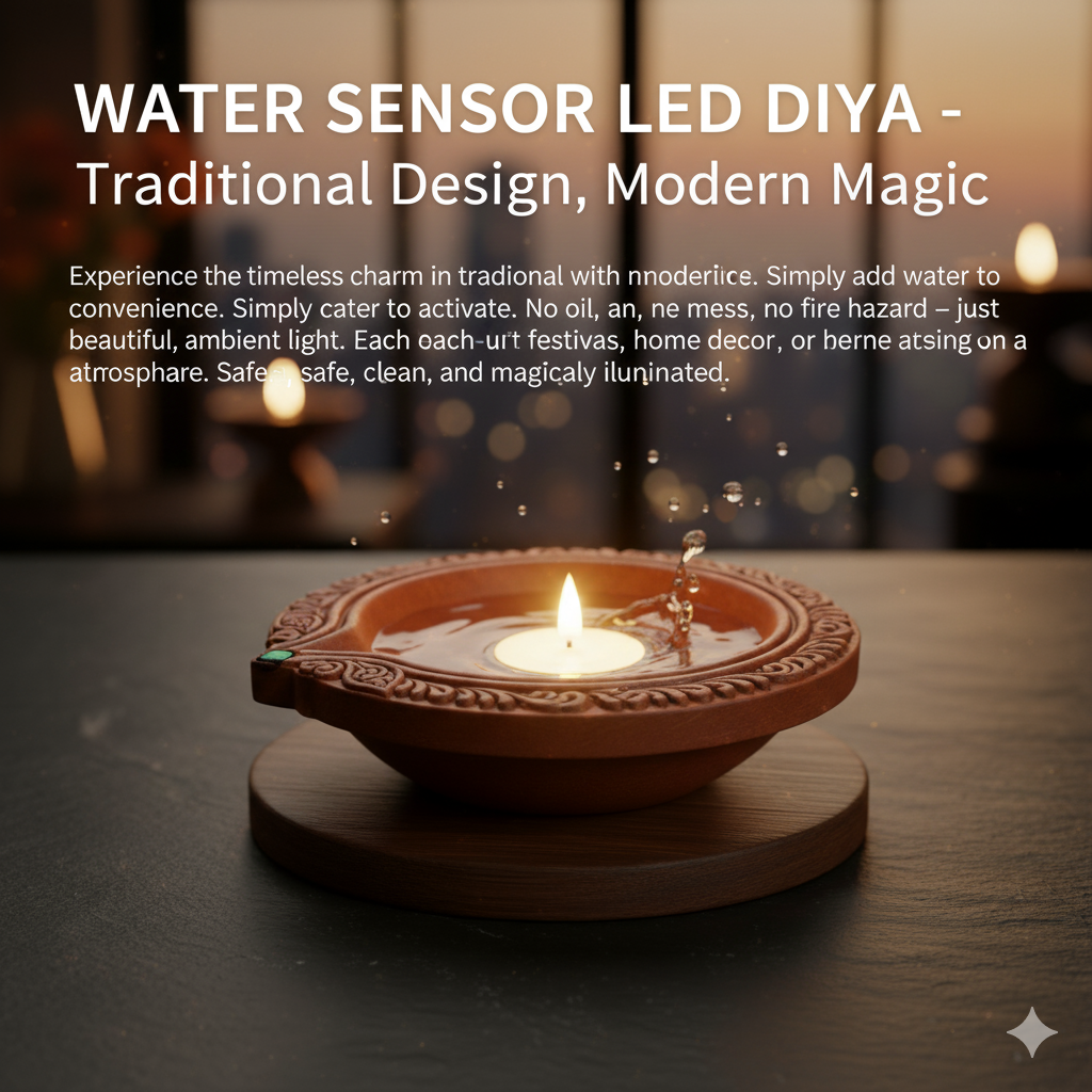 LED Light Water Sensor Diyas Plastic with, Ambient Lights, (Pack of 6/12/18/24)